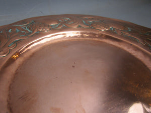 Repousse Copper Thistle Dish Antique Arts And Crafts c1890