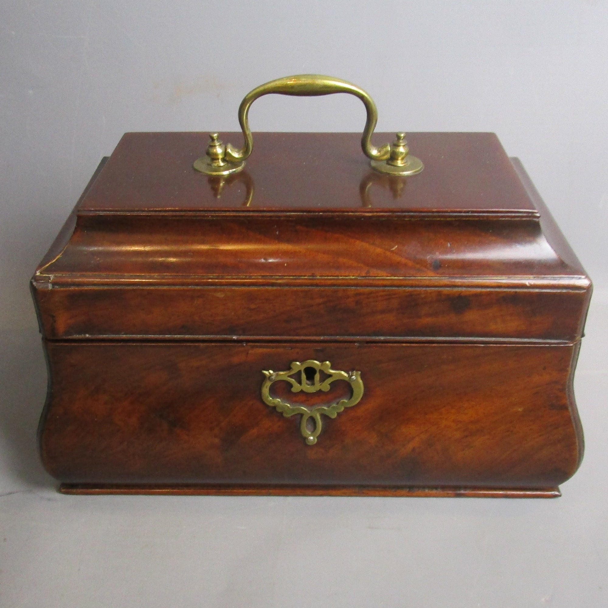 Restored Mahogany Three Compartment Tea Caddy Antique Georgian c1820