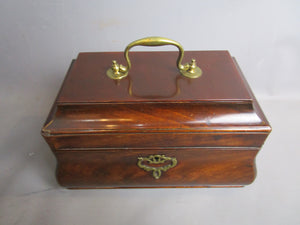 Restored Mahogany Three Compartment Tea Caddy Antique Georgian c1820