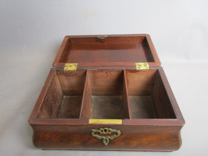 Restored Mahogany Three Compartment Tea Caddy Antique Georgian c1820