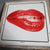 Retro Enamel Provocative Red Lips Sign Vintage c1980