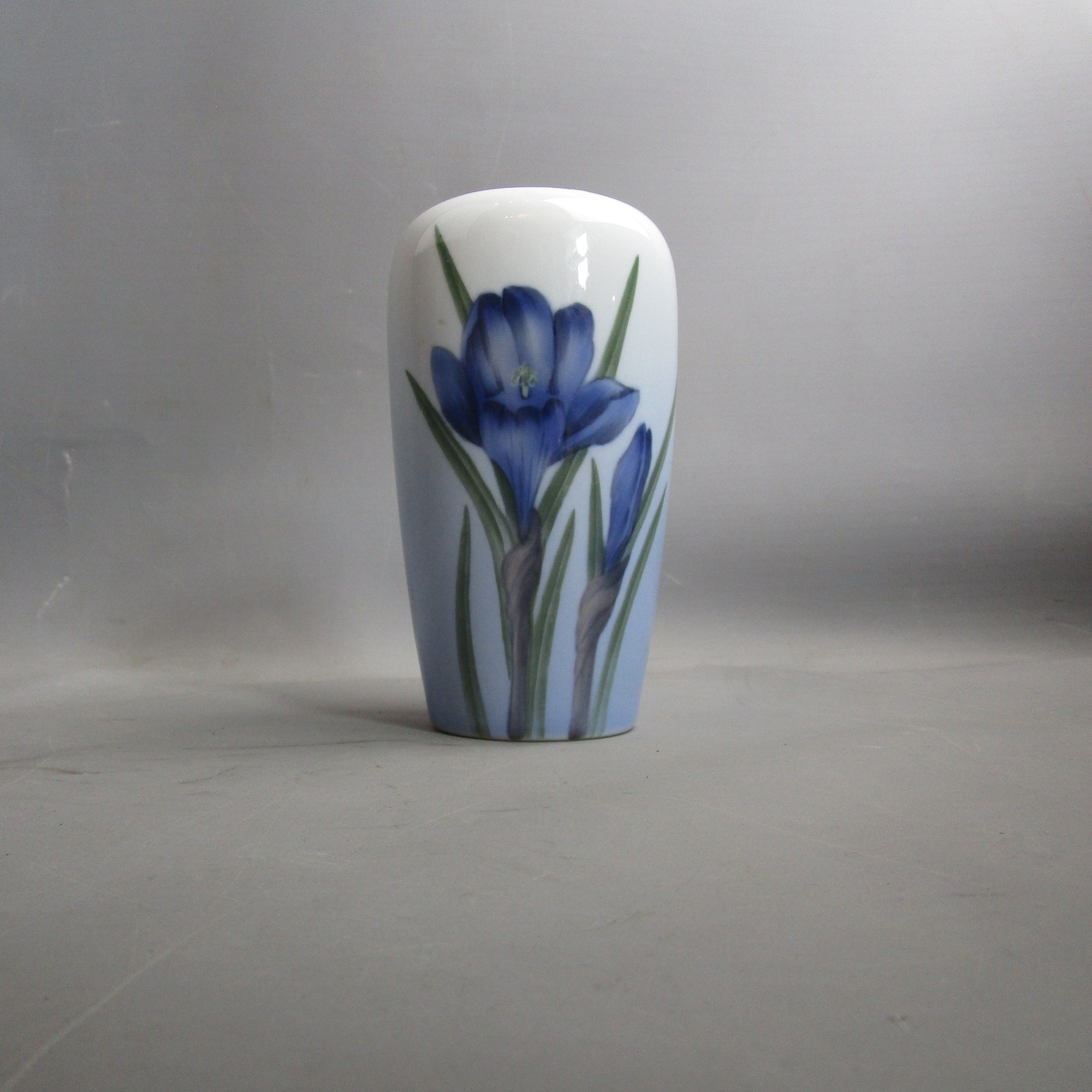 Royal Copenhagen Crocus Hand Painted Porcelain Flower Vase circa 2005