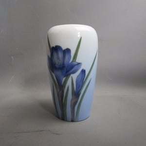 Royal Copenhagen Crocus Hand Painted Porcelain Flower Vase circa 2005