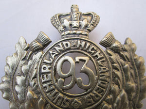 Scottish 93rd Sutherland Highlanders Cap Badge Antique Victorian c1870