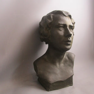 Sculptural Bronze Bust of Anna Wolters D-Blaauns  Vintage Art Deco Oct 1935