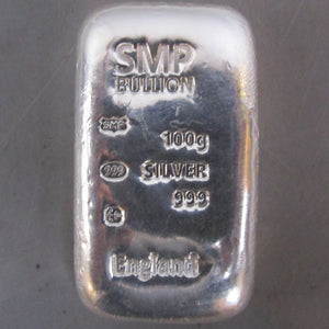 Silver 100gm Investment SMP Bullion Bar
