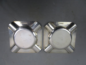 Sterling Silver Pair Of Mappin & Webb Small Tray Dishes Vintage Sheffield 1968
