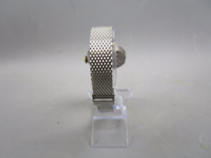Silver & White Metal Strap Trench Style Manual Wind Wrist Watch Antique c1920