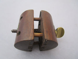 Small Brass Bound Hardwood Vice Antique Victorian c1890