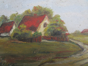 Small Naïve Oil On Board Vintage 20th Century