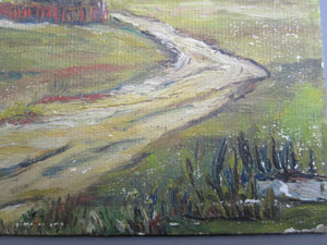 Small Naïve Oil On Board Vintage 20th Century