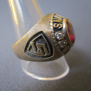 Snap On Area Managers Dealers 40 Years Service Ruby And Diamond Set Ring In 10kt Gold Vintage c1964