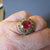 Snap On Area Managers Dealers 40 Years Service Ruby And Diamond Set Ring In 10kt Gold Vintage c1964