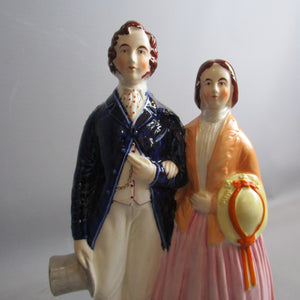 Staffordshire Prince And Princess Flat back Group Ex Flight Collection Antique Victorian 1840