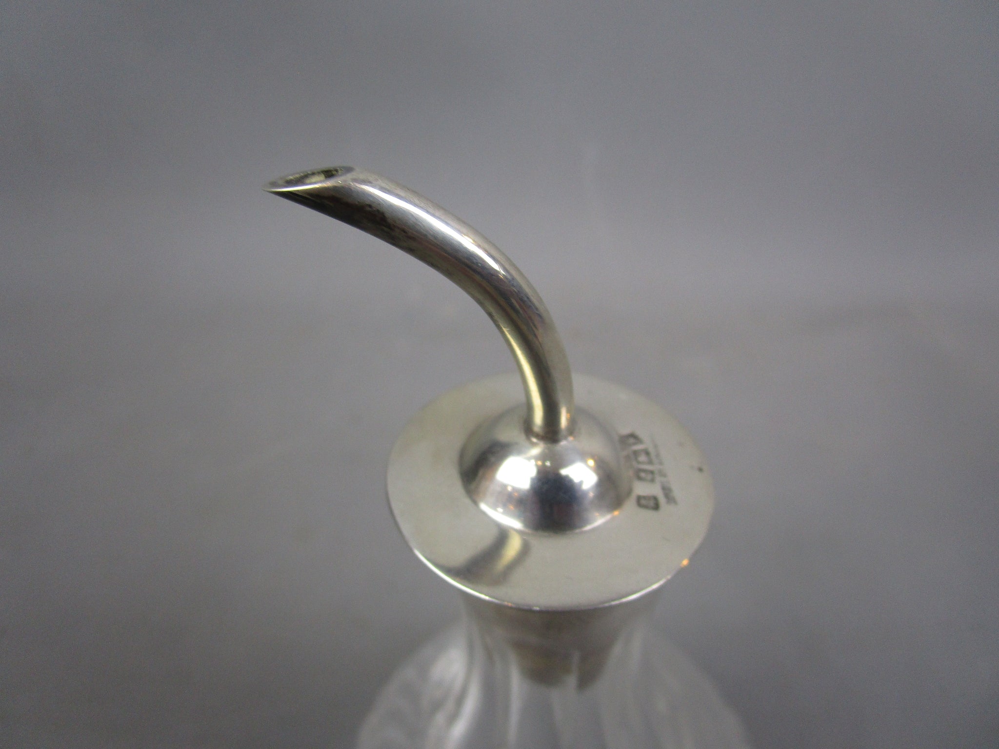 Sterling Silver And Cut Glass Bitters Container Vintage Mid Century Bi ...