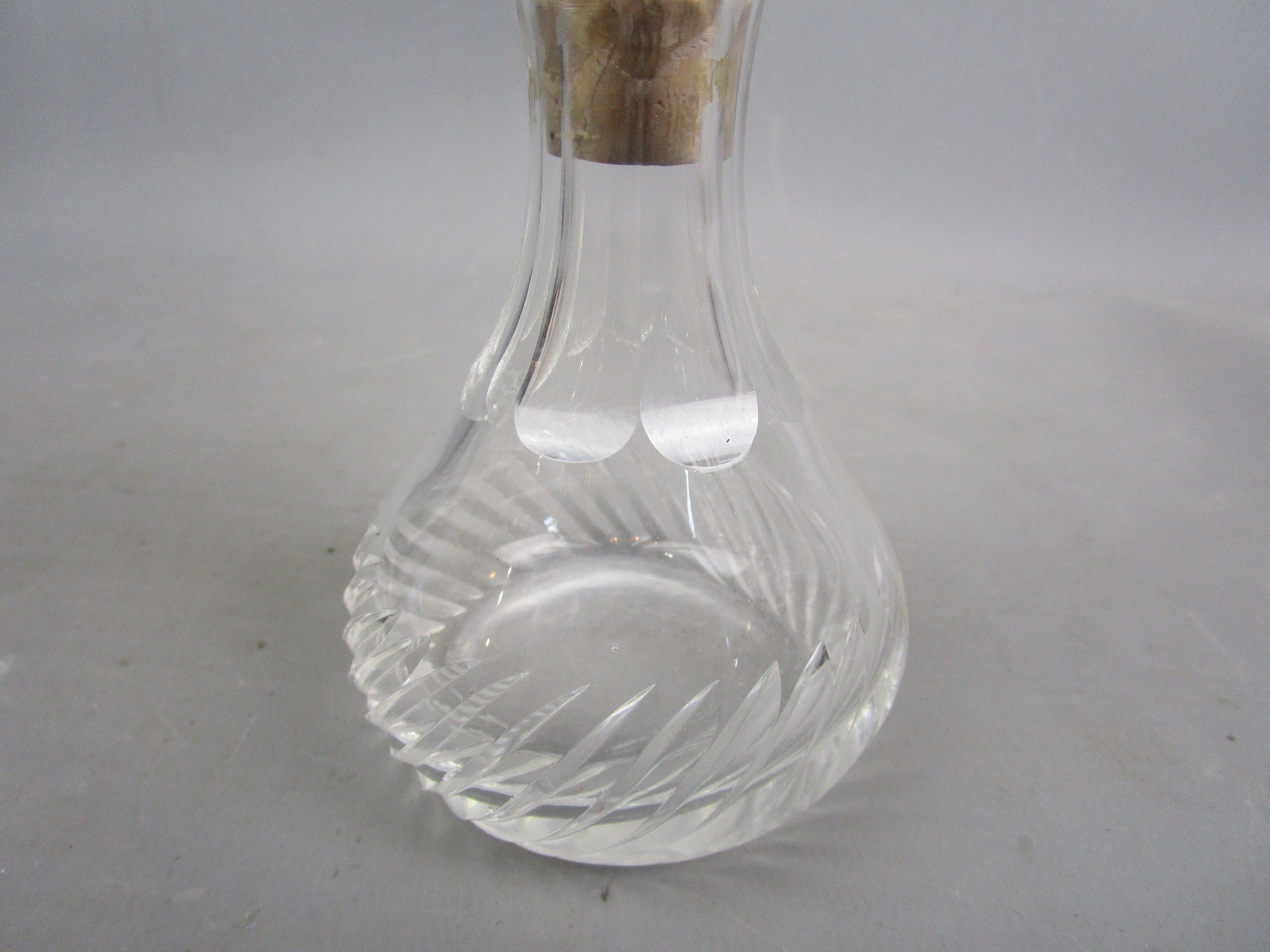 Sterling Silver And Cut Glass Bitters Container Vintage Mid Century Bi ...