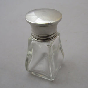 Sterling Silver And Cut Glass Perfume Bottle Vintage Art Deco Birmingham 1931