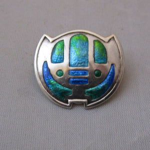 Sterling Silver And Enamel Charles Horner Brooch Antique Art Nouveau Chester 1909