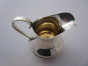 Sterling Silver And Gilt Milk Jug Antique Edwardian Chester 1908