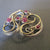 Sterling Silver And Gold Ruby Set Artisan Brooch Vintage c1980s