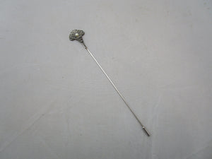 Sterling Silver Cultured Pearl And Marcasite Hat Pin Vintage c1980