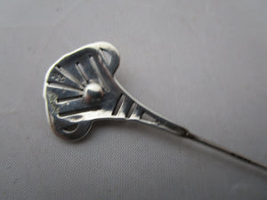 Sterling Silver Cultured Pearl And Marcasite Hat Pin Vintage c1980