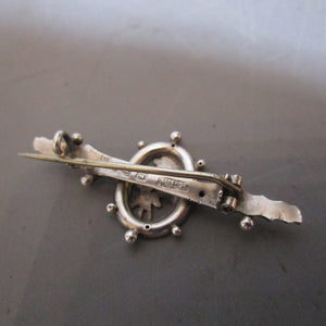 Sterling Silver Forget Me Not Flower Brooch Antique Victorian Chester circa 1899