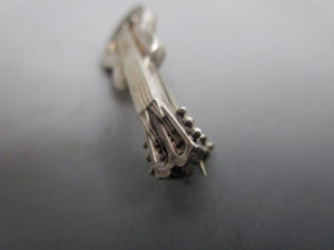 Sterling Silver Guitar Brooch Pin Antique Victorian Chester 1888