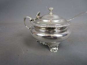 Sterling Silver Mustard Pot And Spoon Antique Georgian London 1827 1828