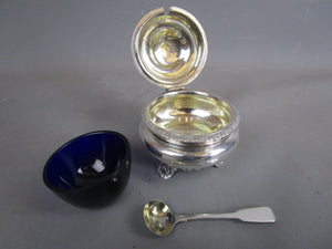 Sterling Silver Mustard Pot And Spoon Antique Georgian London 1827 1828