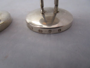Sterling Silver Novelty Chauffeur Pepper And Salt Shakers Vintage London 1997