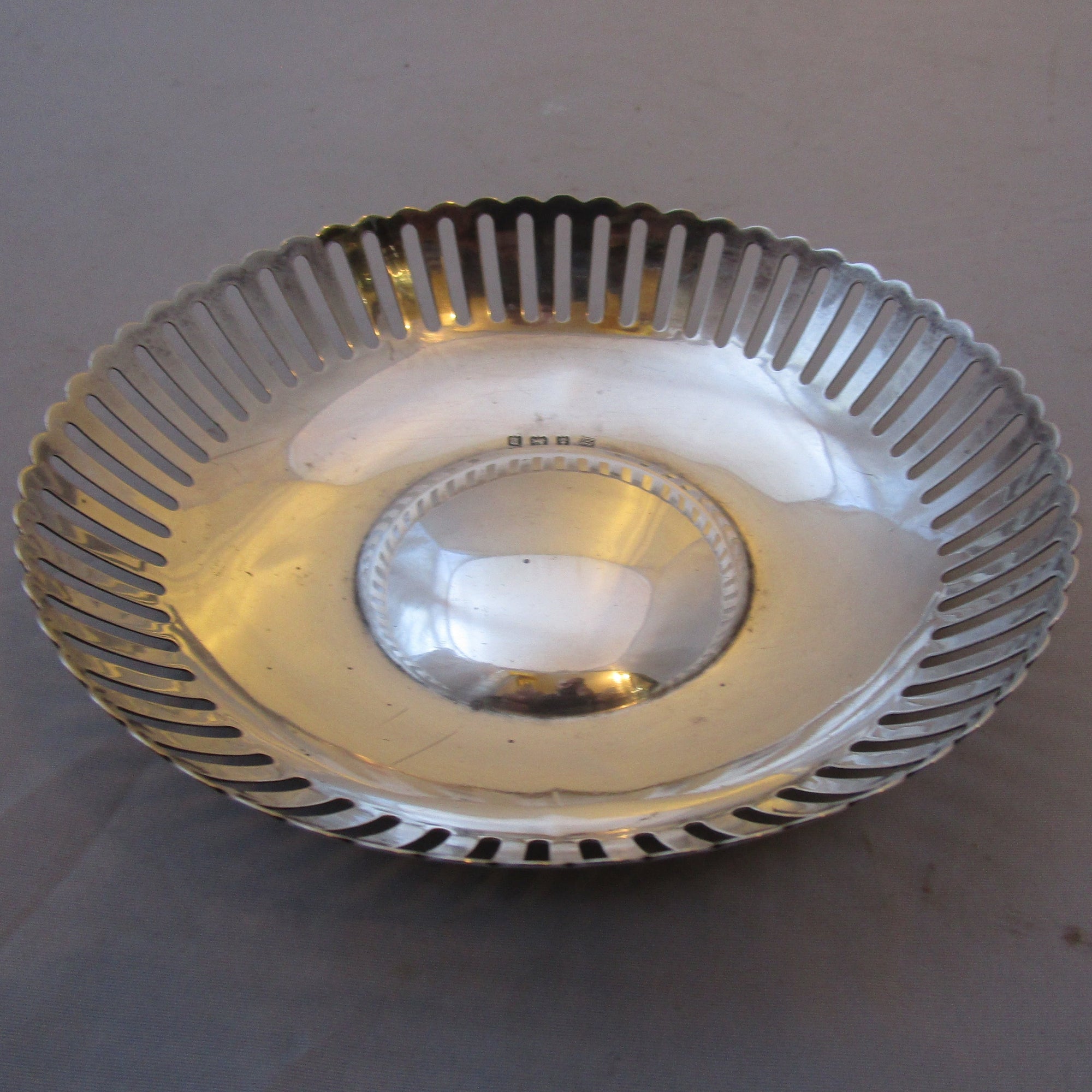 Sterling Silver Pierced Dish Vintage Mid Century Birmingham 1939