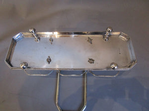 Sterling Silver Plate Tantalus With Folding Carry Handle Antique Victorian c1900