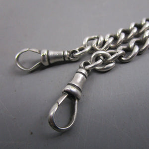 Sterling Silver Pocket Watch Albert Chain And T-Bar Antique Victorian 1896