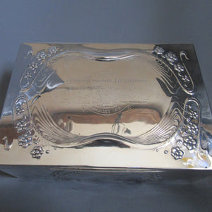 Sterling Silver Quality Cigar Box Military Presentation Provenance Antique Edwardian c1915