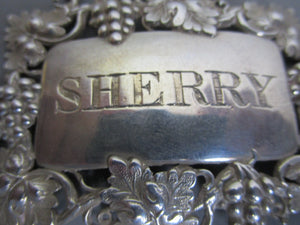 Sterling Silver Sherry Label Antique Georgian Victorian Birmingham 1837