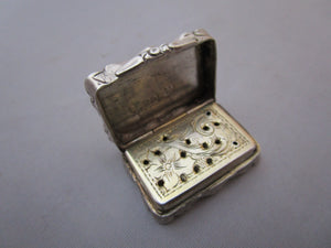 Sterling Silver Vinaigrette Antique Victorian Birmingham 1855