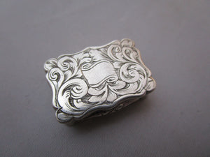 Sterling Silver Vinaigrette Antique Victorian Birmingham 1855