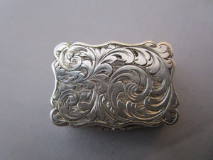 Sterling Silver Vinaigrette Antique Victorian Birmingham 1855