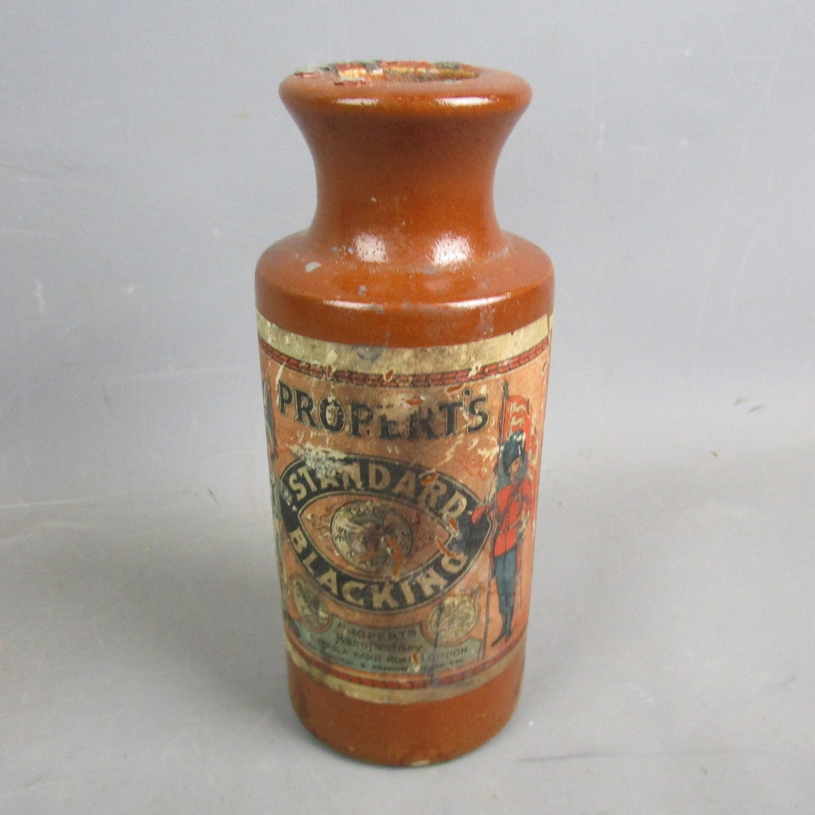 Stoneware Properts Standard Blacking Jar Antique Victorian c1880