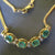 Superb 14k Gold Emerald And Diamond Set Necklace Vintage Italy circa 1990