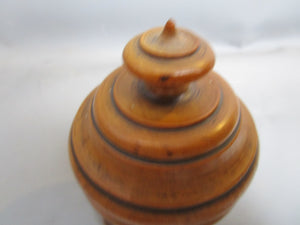 Turned Wood Treen Spice Or Tobacco Jar Antique Victorian c1880