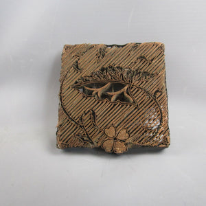 Unusual Asian Printing Block For Tiles Cloth Or Paper Antique Victorian c1900
