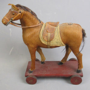 Very Fine Quality Miniature Horse Pull Toy Antique Victorian c1860
