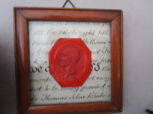 Wax Seal On Vellum Undertone Antique Victorian Mid 19th Century