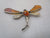 Sterling Silver And Amber Dragonfly Brooch Pin Vintage c1970