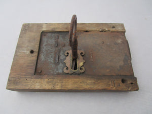 Wrought Iron Door Lock And Key Antique 19th Century