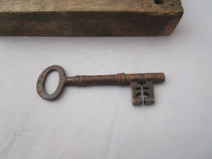 Wrought Iron Door Lock And Key Antique 19th Century