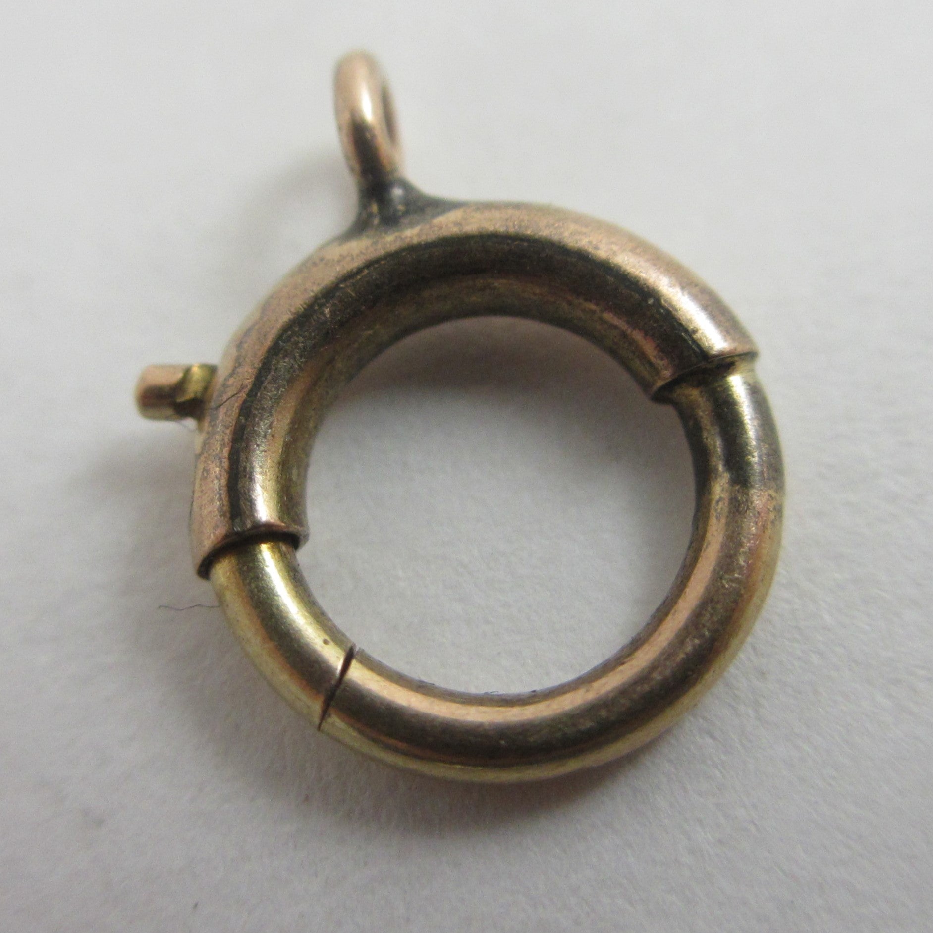 15k Gold Necklace or Bracele Bolt Ring Clasp Findings Antique Victorian c1890