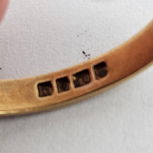 Antique 18k Gold Shield Signet Ring Size UK R English Hallmark 1918